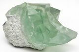 Green Cubic Fluorite Crystals with Phantoms - China #216273-1